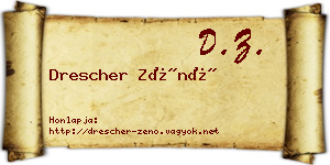 Drescher Zénó névjegykártya